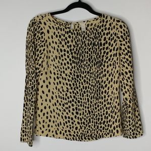 J. Crew long sleeve top animal print size 00